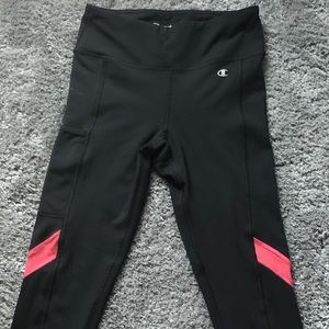 Champion Cropped Leggings with Red Details